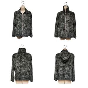 Zenergy by Chicos | Animal Print Hooded Jacket Size Chicos 0 / US 4-small